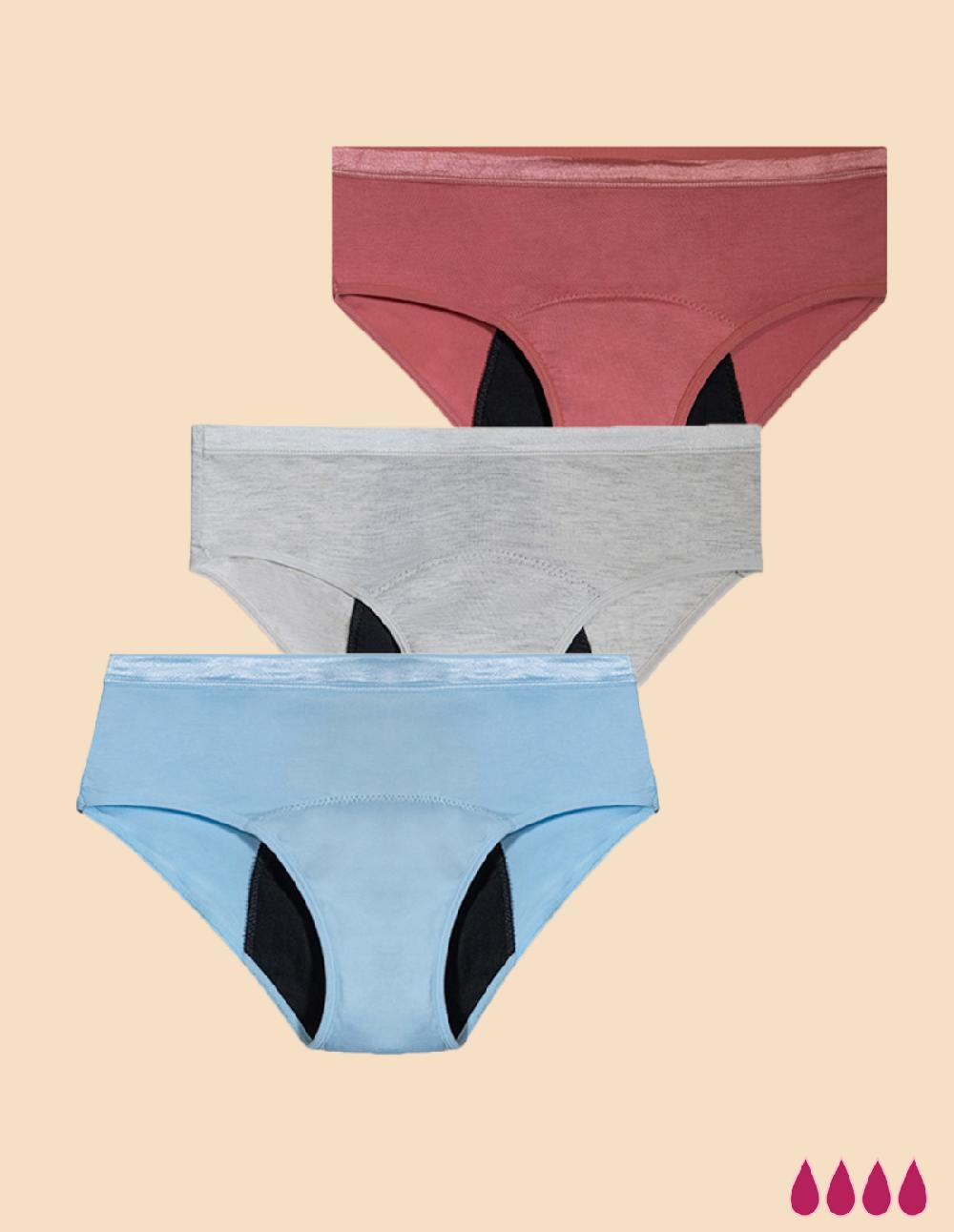 Anaissa Set 5 Bragas Y 4 Compresas Menstruales De Algodón Reutilizables Flujo Abundante Ayub