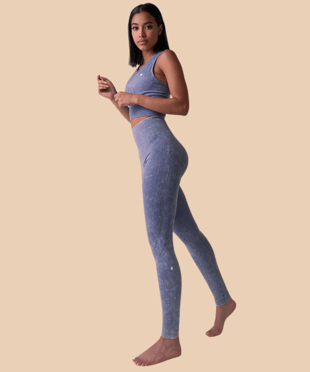 Anaissa Set: Legging Y Top Deportivo Con Fibra Emana 3D Stone
