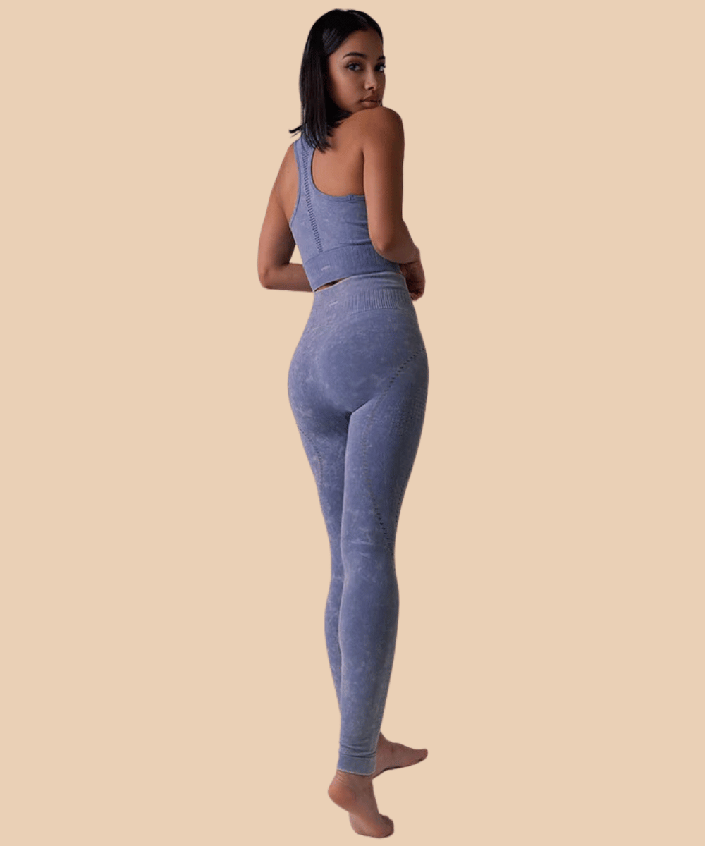 Anaissa Set: Legging Y Top Deportivo Con Fibra Emana 3D Stone