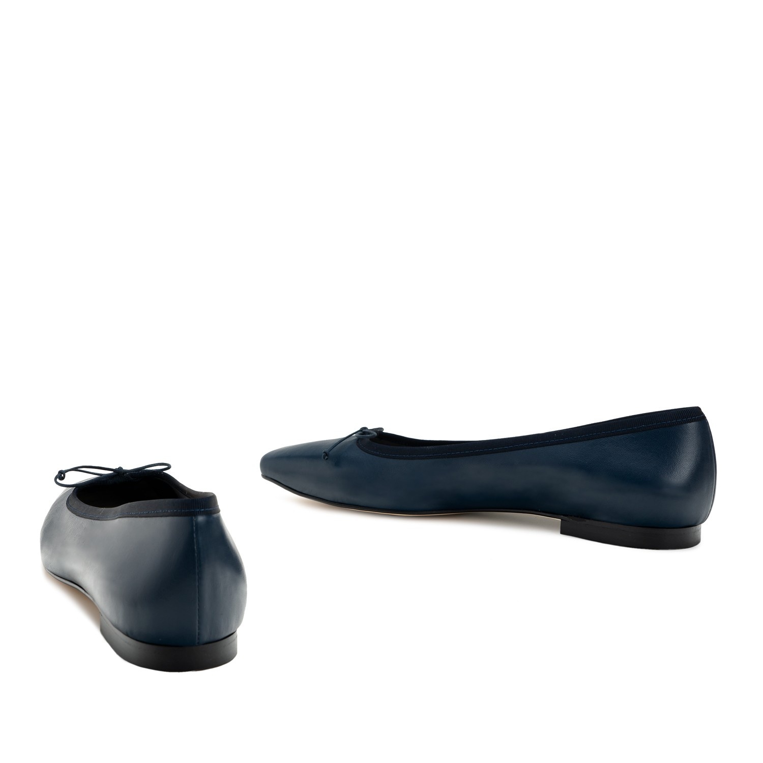 Andres Machado Bailarina Plana En Piel Azul