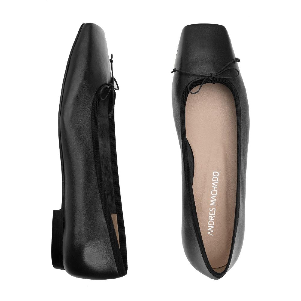 Andres Machado Bailarina Plana En Piel Negra