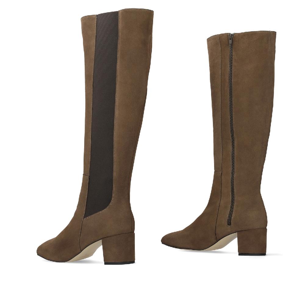 Andres Machado Bota Alta En Piel De Color Marrón