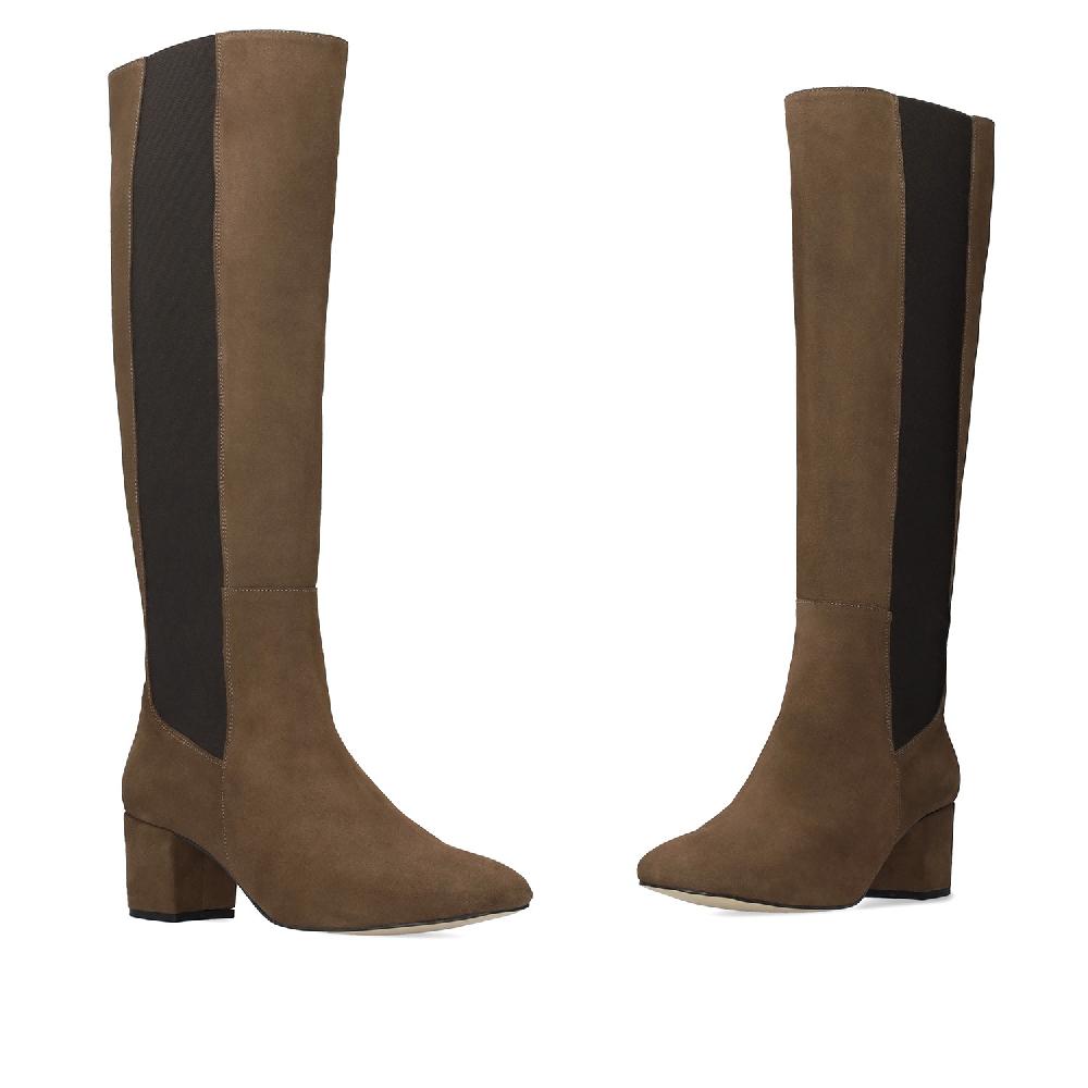 Andres Machado Bota Alta En Piel De Color Marrón