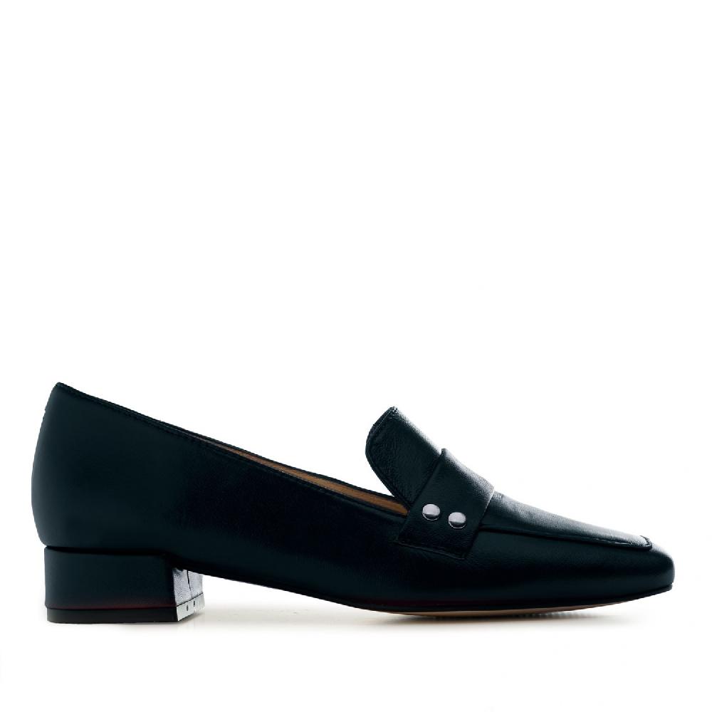 Andres Machado Mocasí­n En Piel De Color Marino