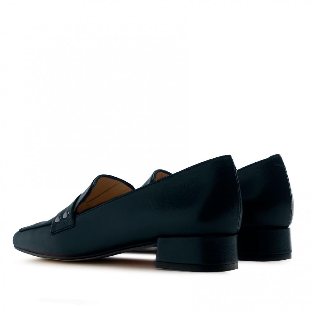 Andres Machado Mocasí­n En Piel De Color Marino