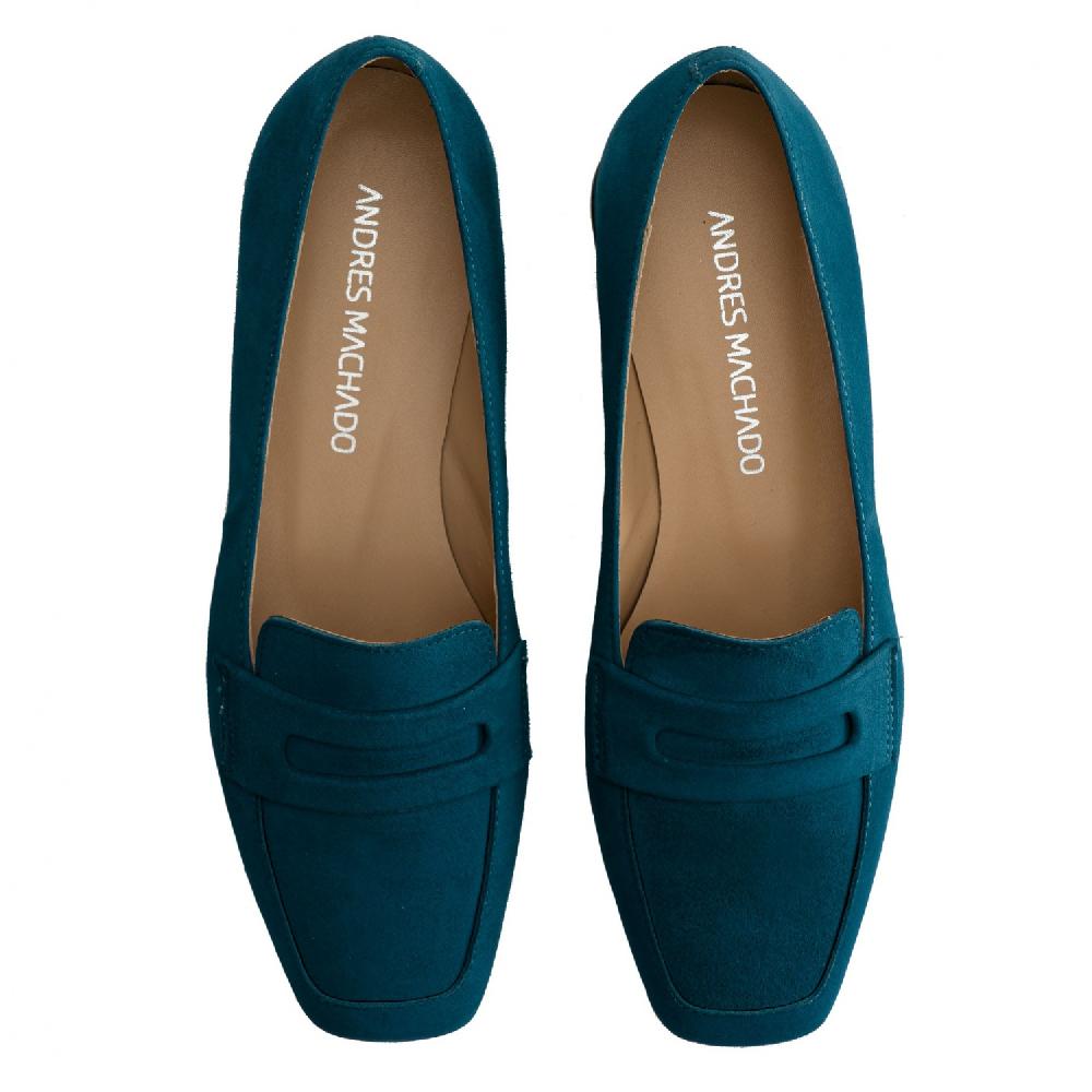 Andres Machado Mocasín Ante Azul