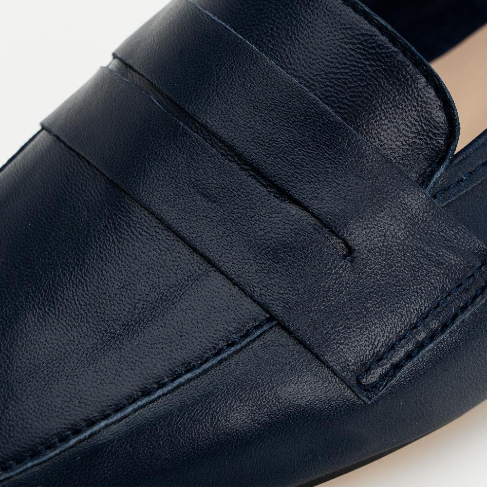 Andres Machado Mocasín Antifaz En Piel Marino