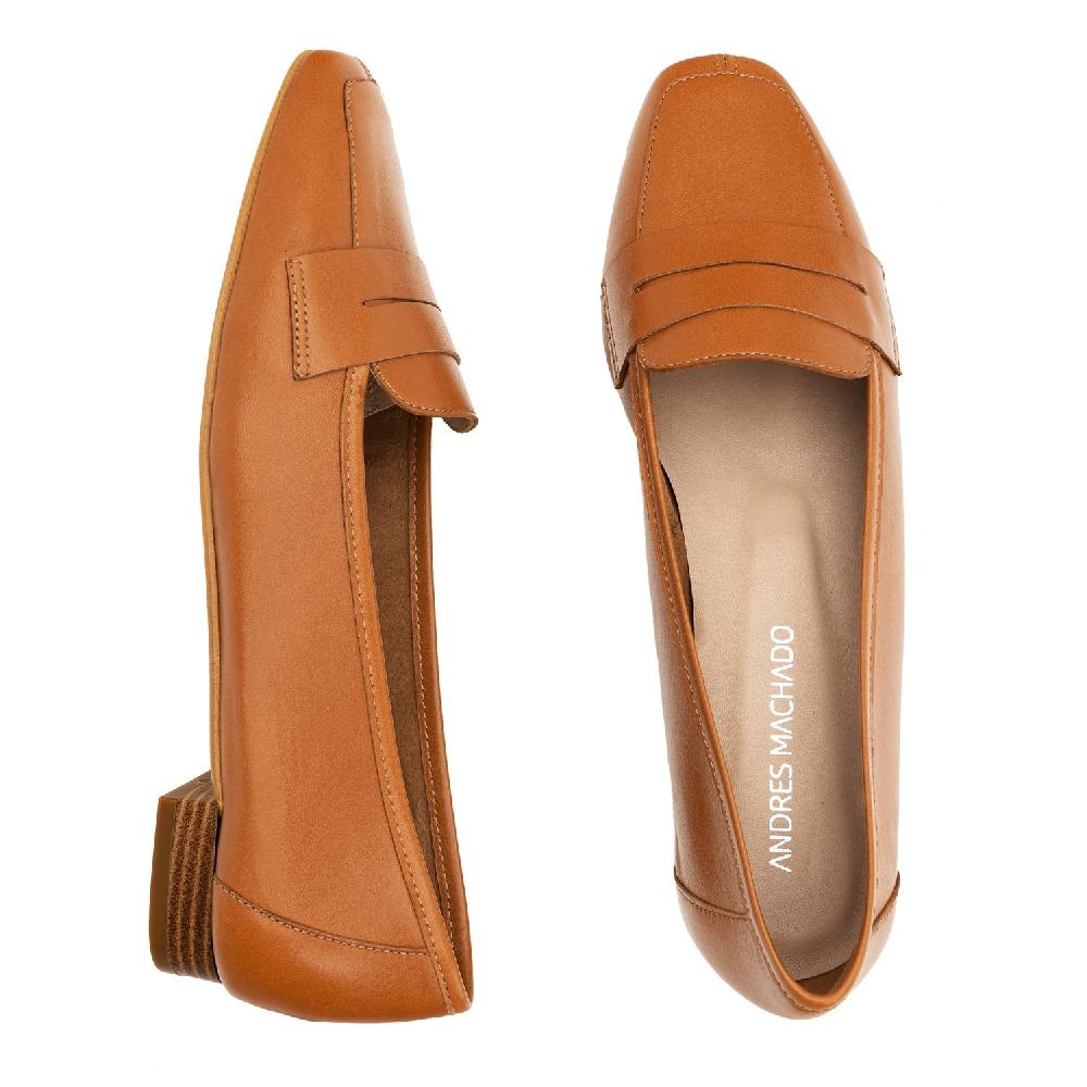 Andres Machado Mocasín Antifaz En Piel Marrón