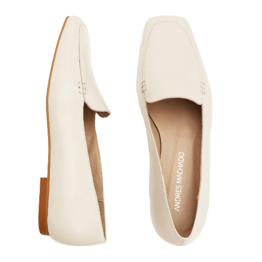 Andres Machado Mocasín En Piel De Color Hielo