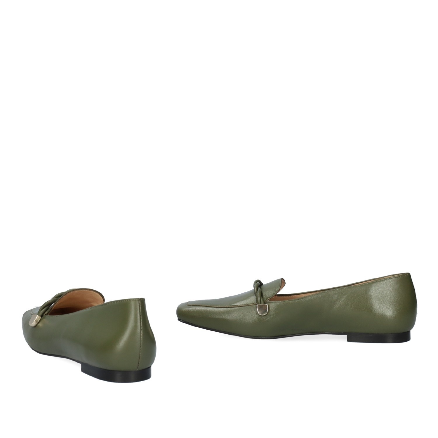 Andres Machado Mocasín Piel De Color Kaki