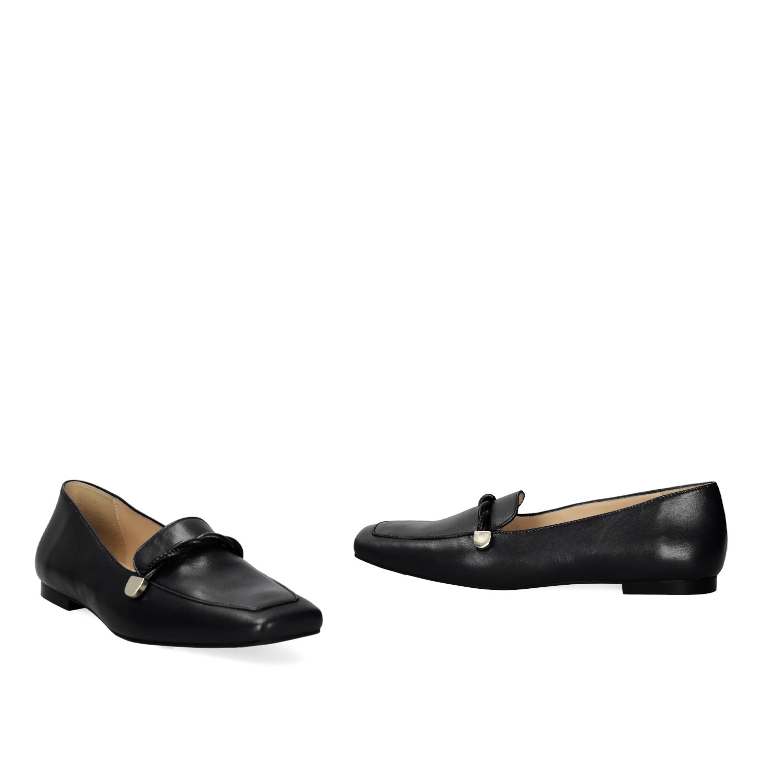 Andres Machado Mocasín Piel De Color Negro