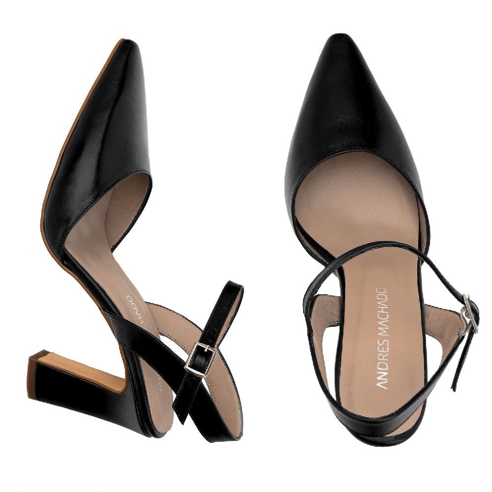 Andres Machado Salón Destalonado En Piel Negro