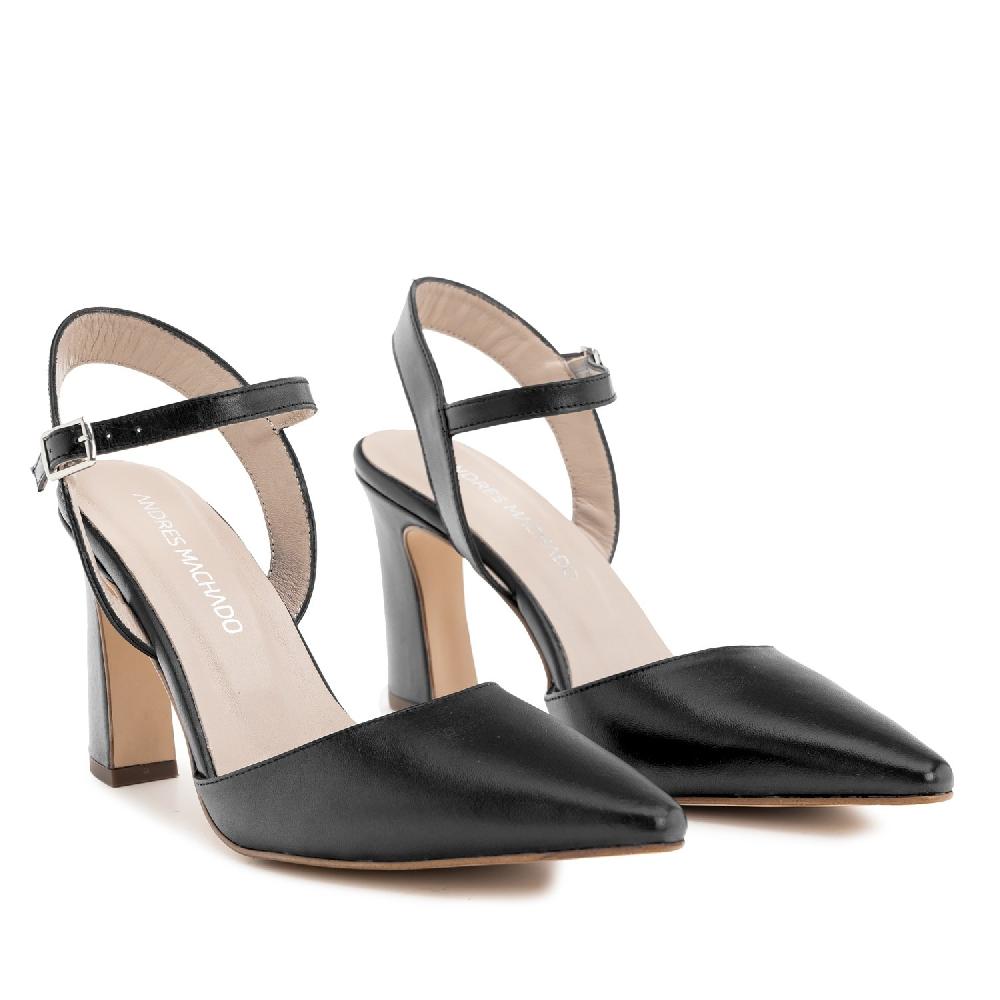 Andres machado Salón destalonado en piel negro