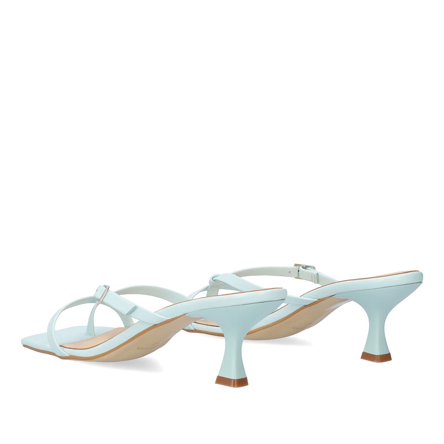 Andres Machado Sandalia Con Tacón En Piel Azul