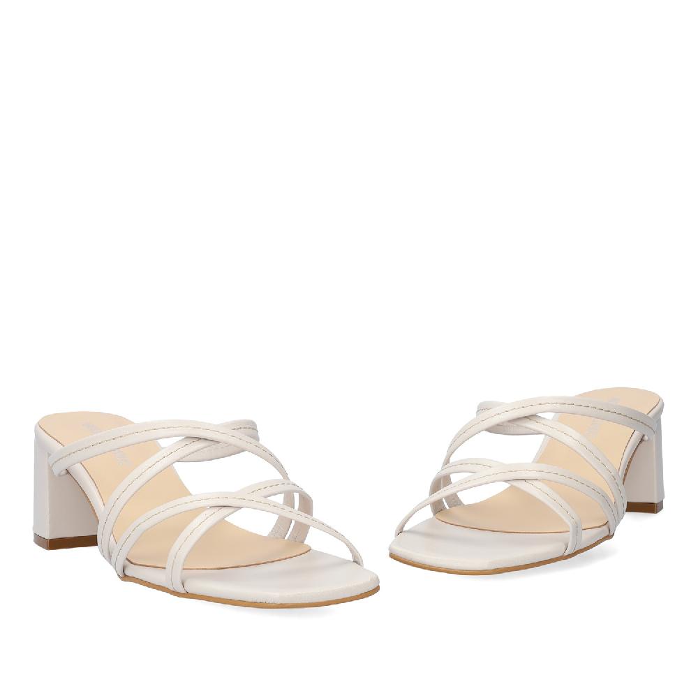 Andres Machado Sandalia Con Tacón En Piel Gris