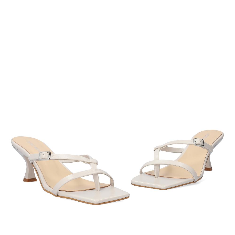 Andres Machado Sandalia Con Tacón En Piel Gris