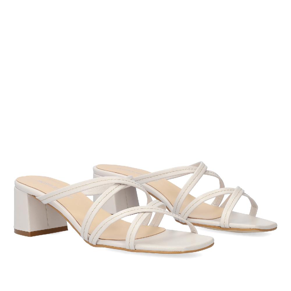 Andres machado Sandalia con tacón en piel Gris