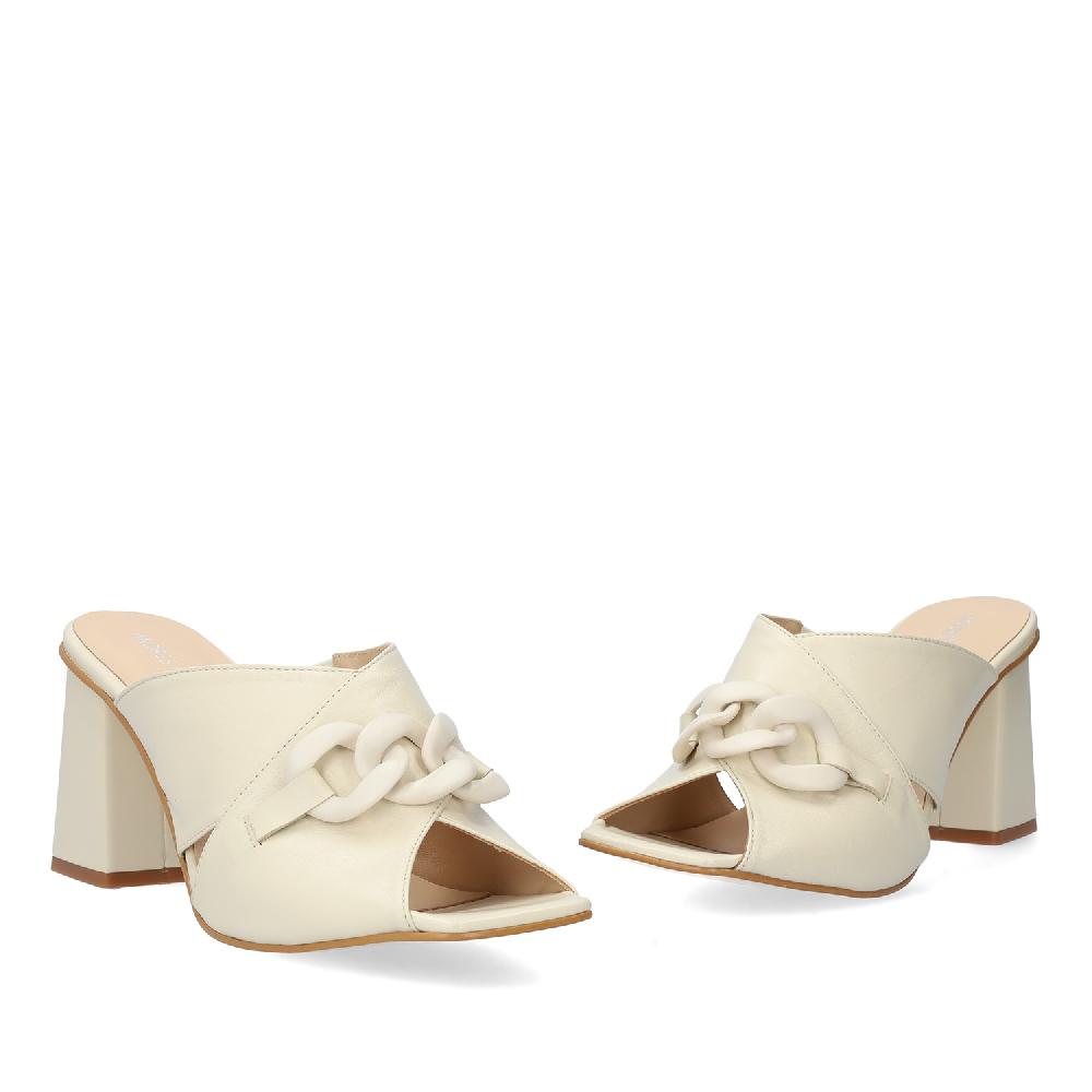 Andres Machado Sandalia Con Tacón En Piel Hielo