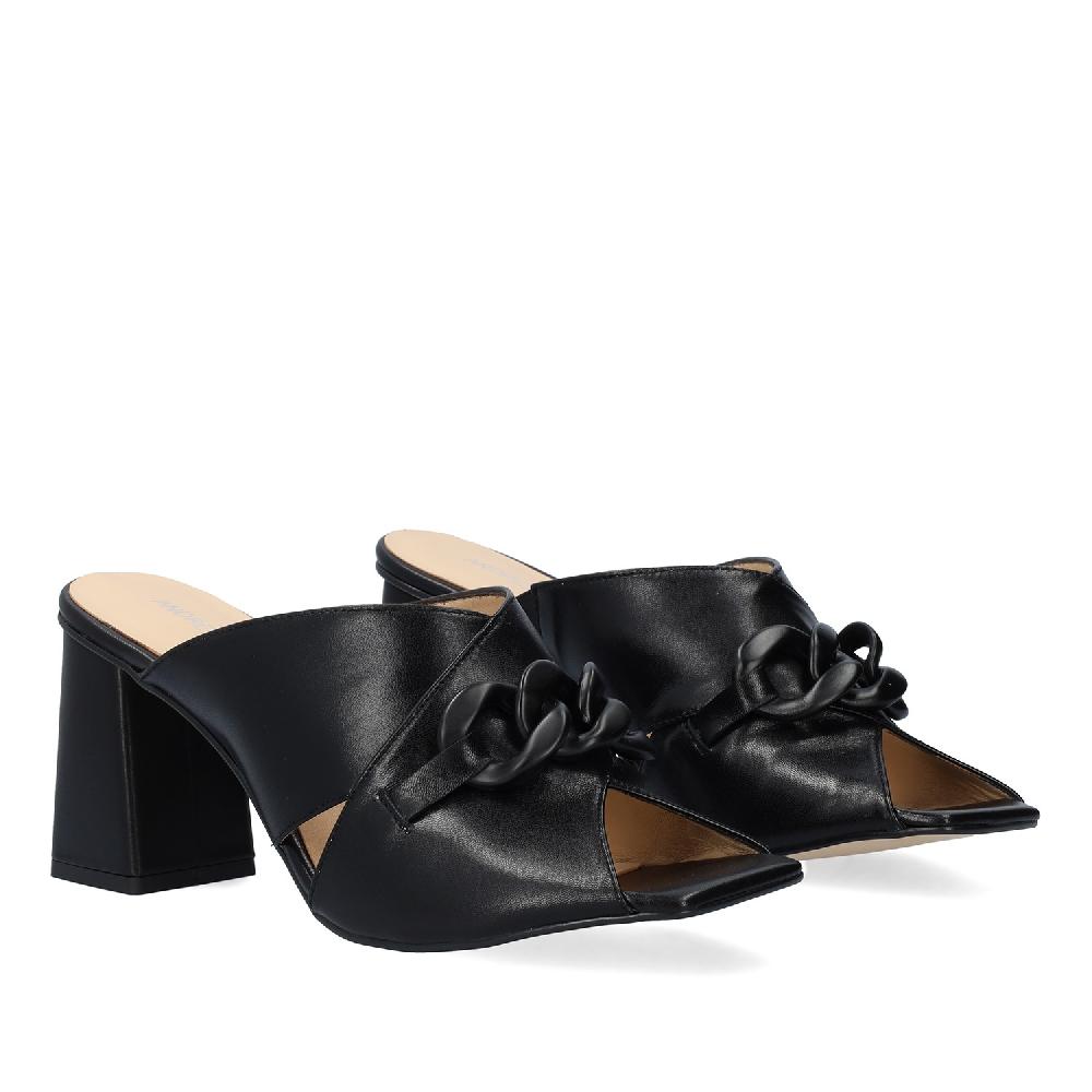 Andres machado Sandalia con tacón en piel Negro