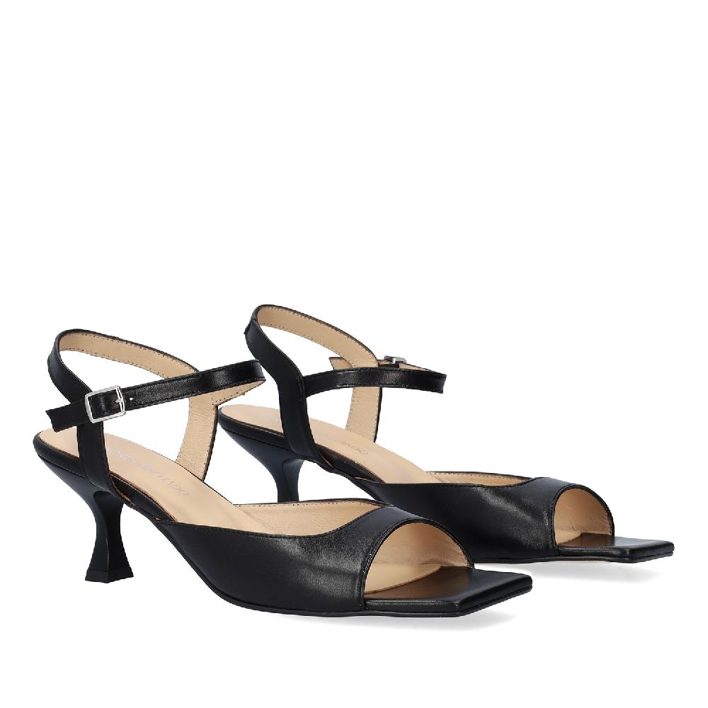 Andres machado Sandalia con tacón en piel Negro