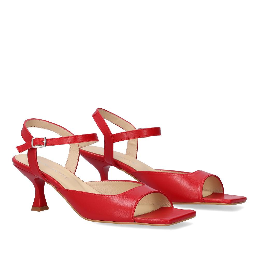 Andres machado Sandalia con tacón en piel Rojo