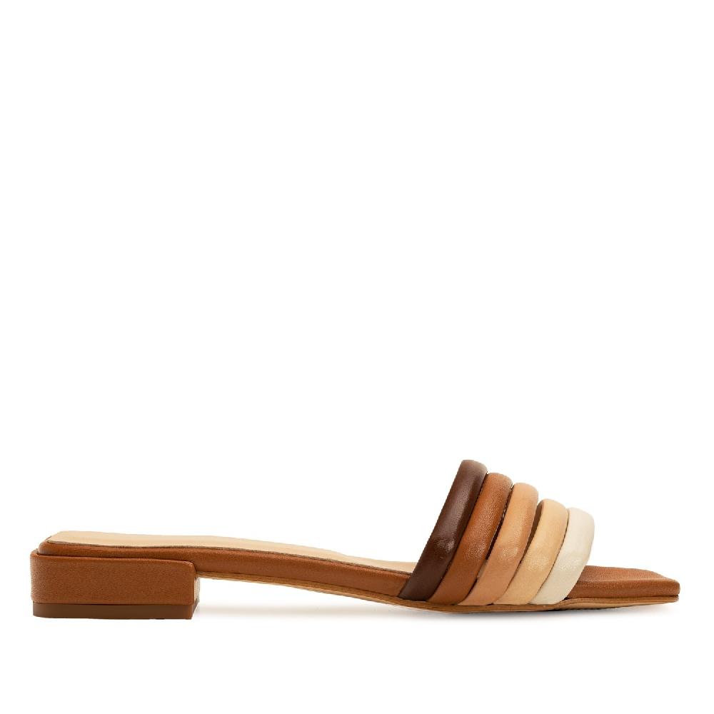 Andres Machado Sandalia Pala En Piel Multicolor