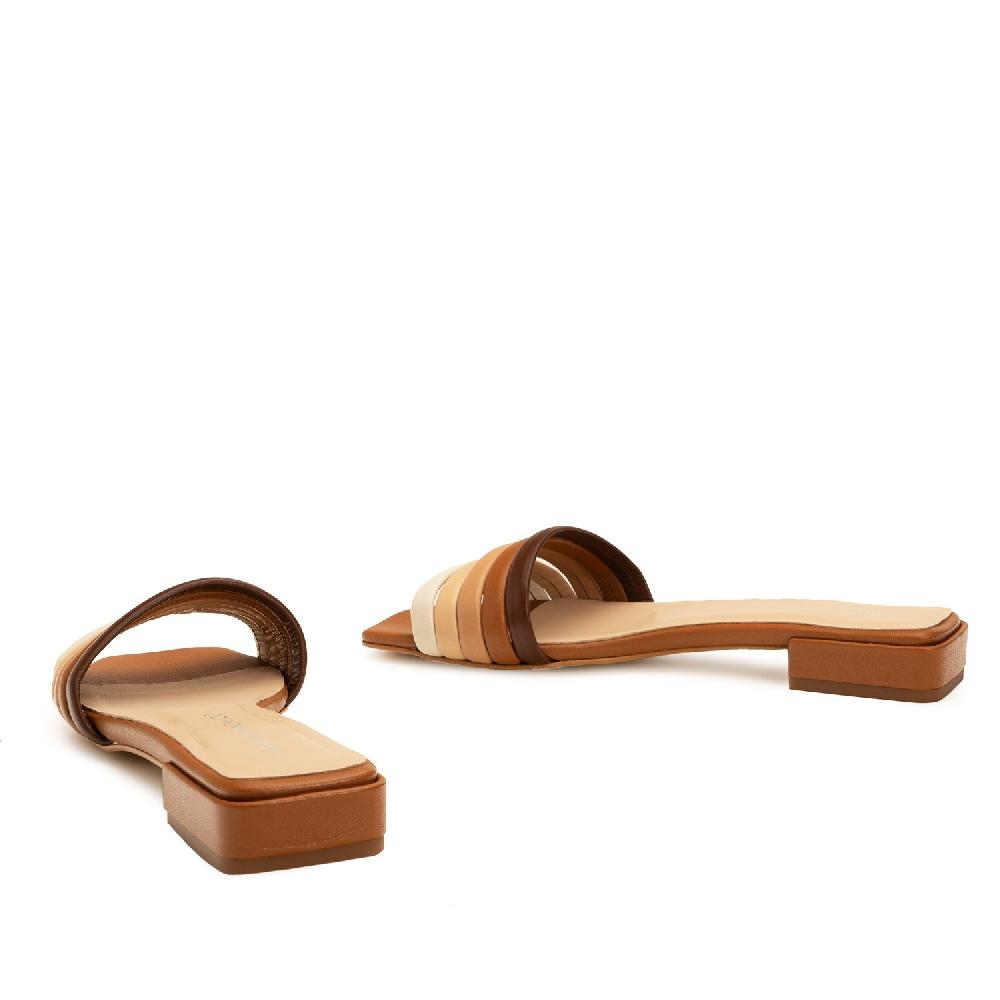 Andres Machado Sandalia Pala En Piel Multicolor