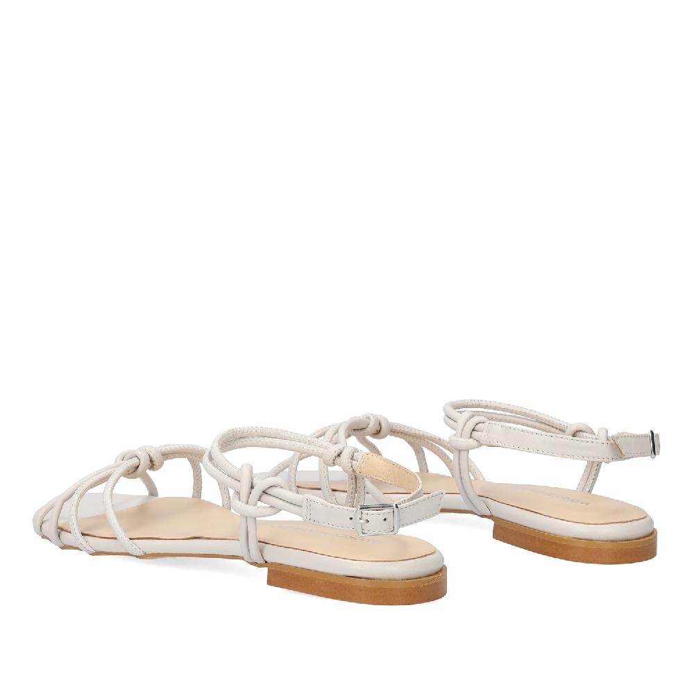 Andres Machado Sandalia Plana En Piel Gris