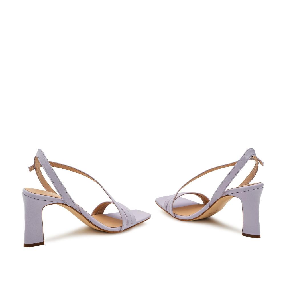 Andres Machado Sandalia Tacón Piel Lila