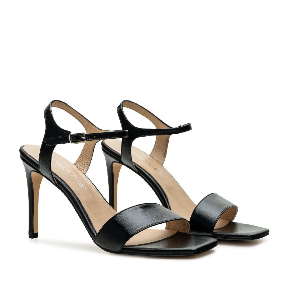 Andres Machado Sandalias De Piel Negro