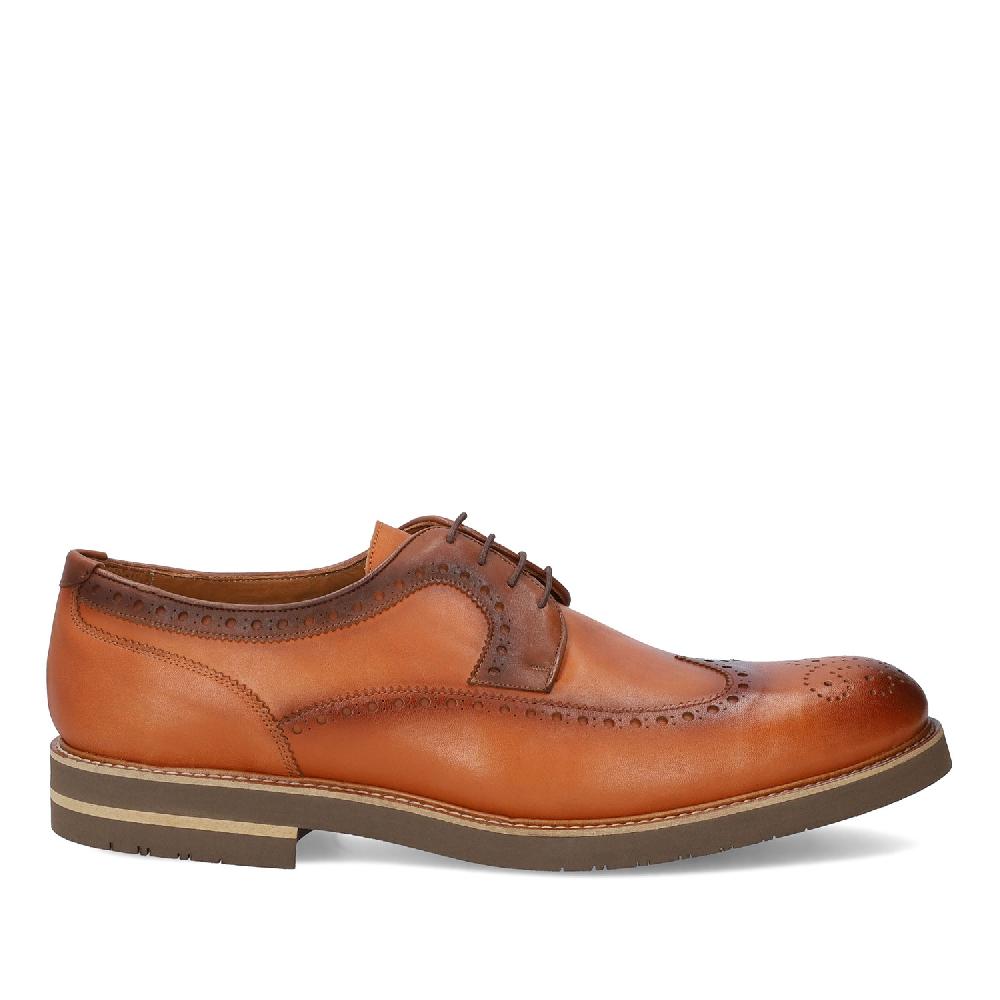 Andres Machado Zapato Blucher Piel Color Cuero