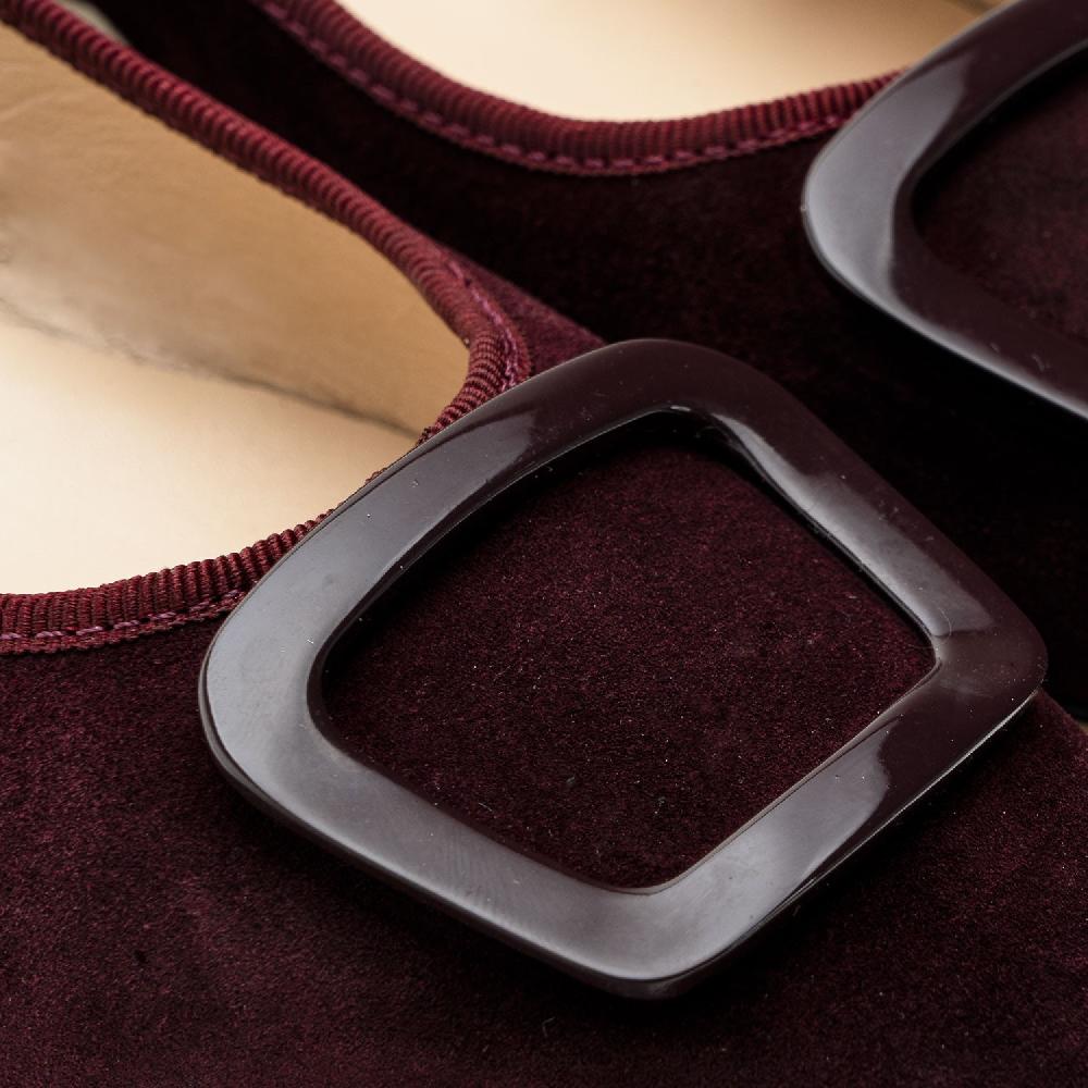 Andres Machado Zapato En Serraje Tacón Burdeos