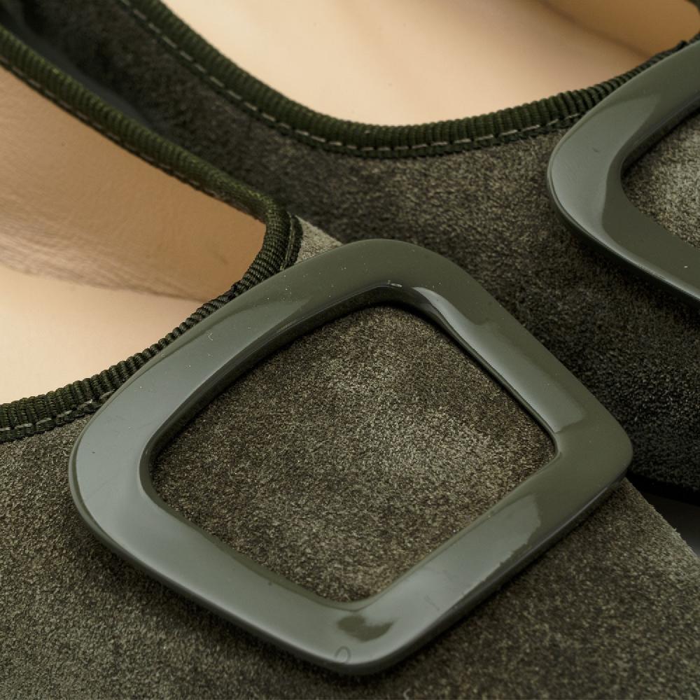 Andres Machado Zapato En Serraje Tacón Kaki