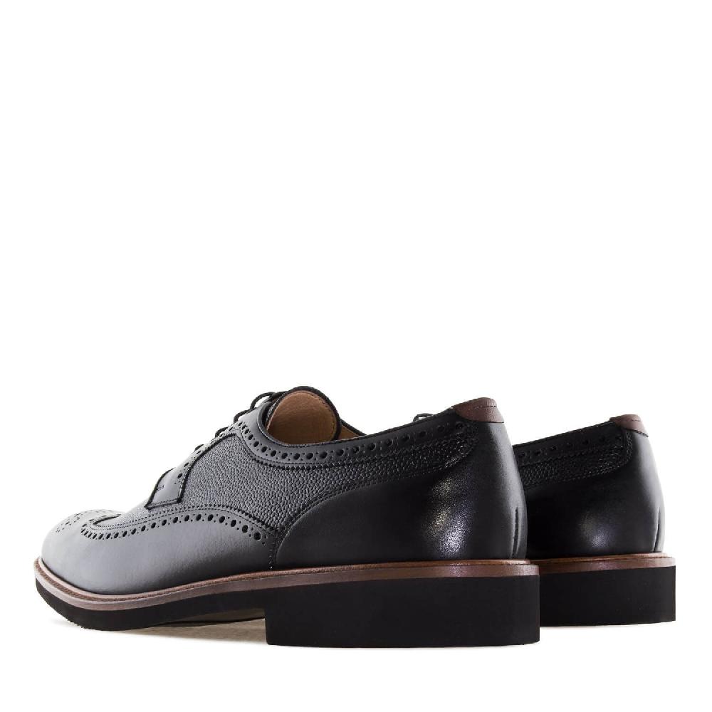 Andres Machado Zapato Estilo Blucher En Piel Negro