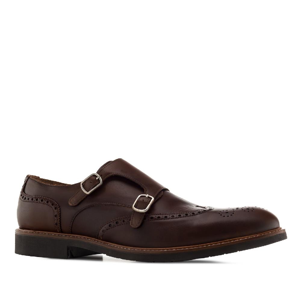 Andres Machado Zapato Monk Piel Marron