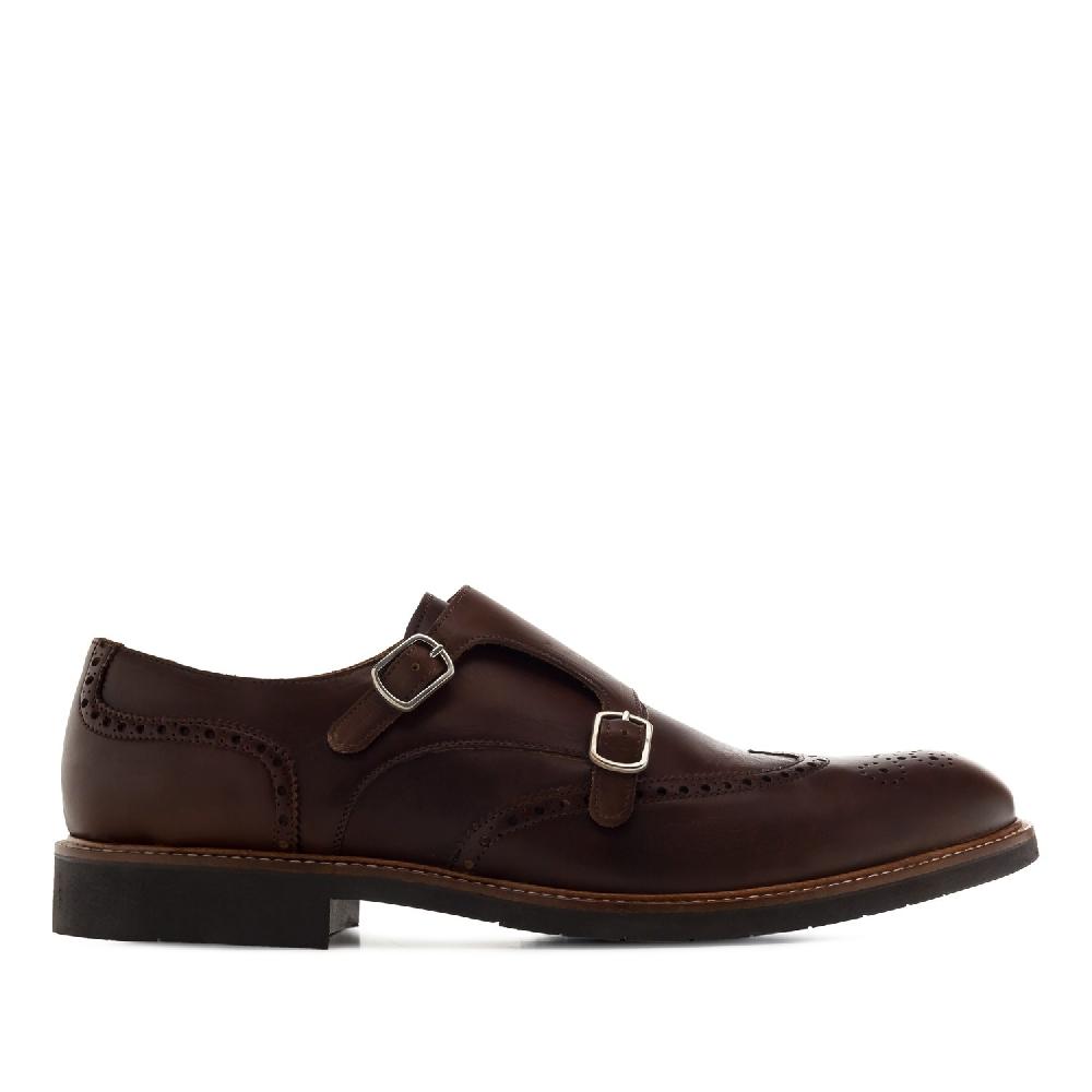 Andres Machado Zapato Monk Piel Marron