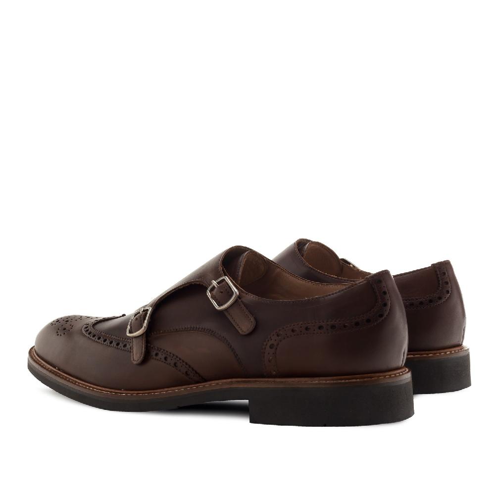 Andres Machado Zapato Monk Piel Marron