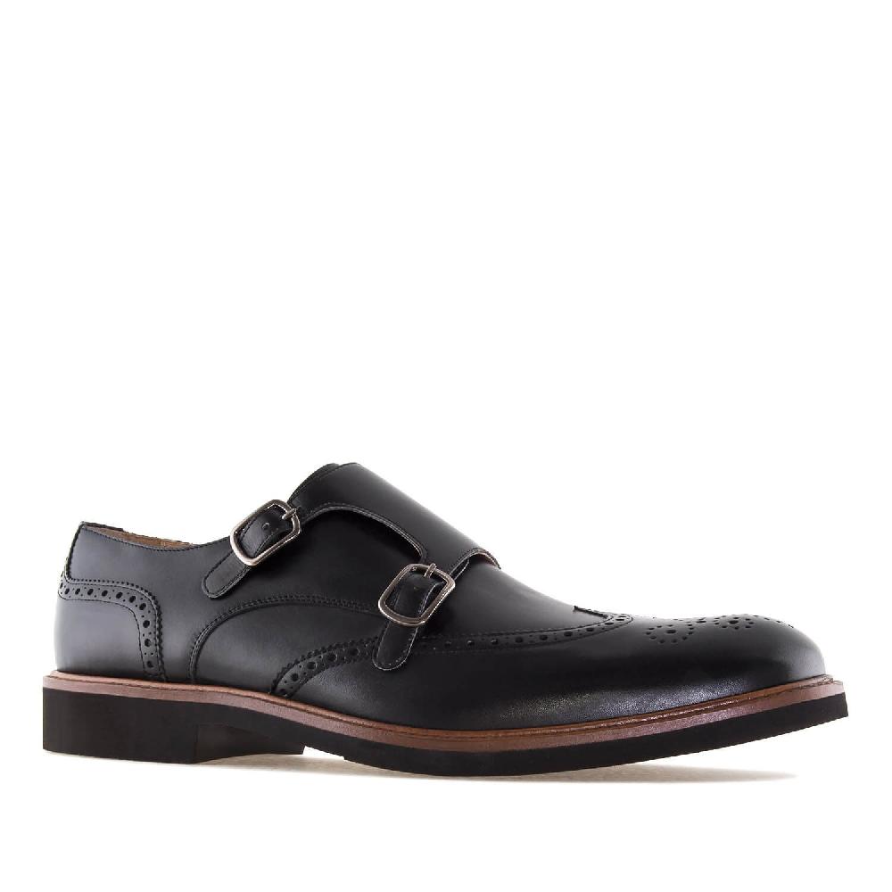 Andres Machado Zapato Monk Piel Negro