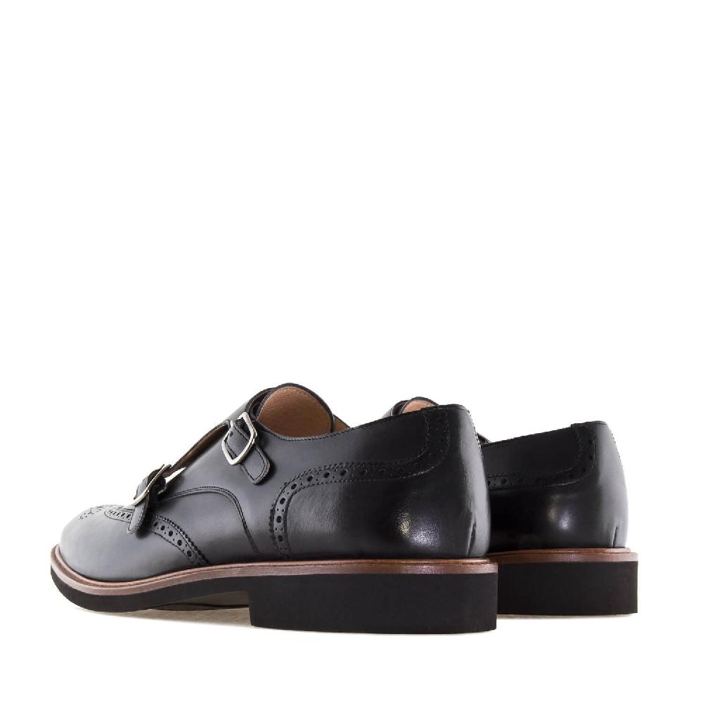 Andres Machado Zapato Monk Piel Negro