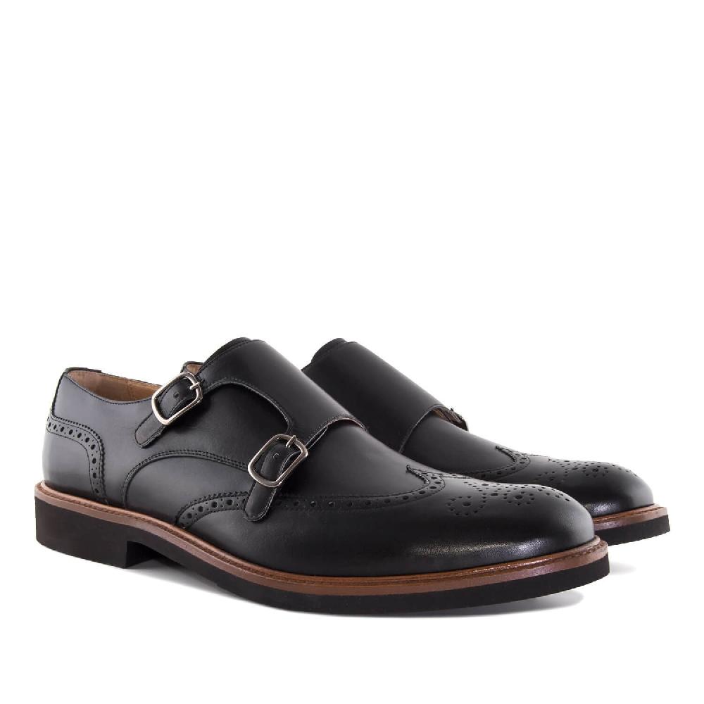 Andres machado Zapato Monk piel Negro