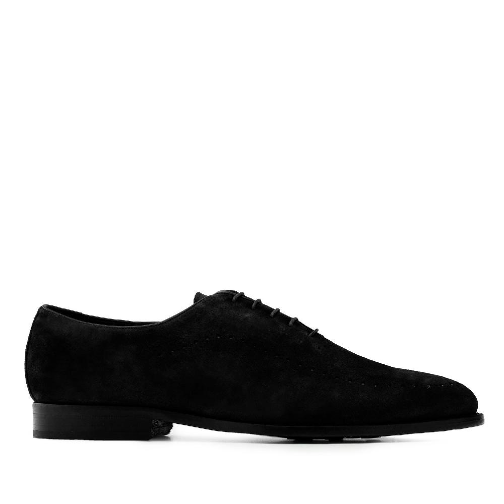 Andres Machado Zapato Serraje Negro Con Cordones
