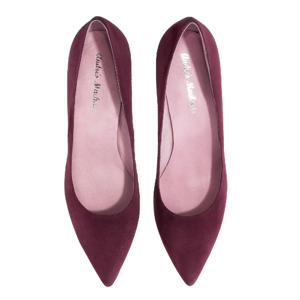 Andres Machado Zapato Tacón De Ante Burdeos