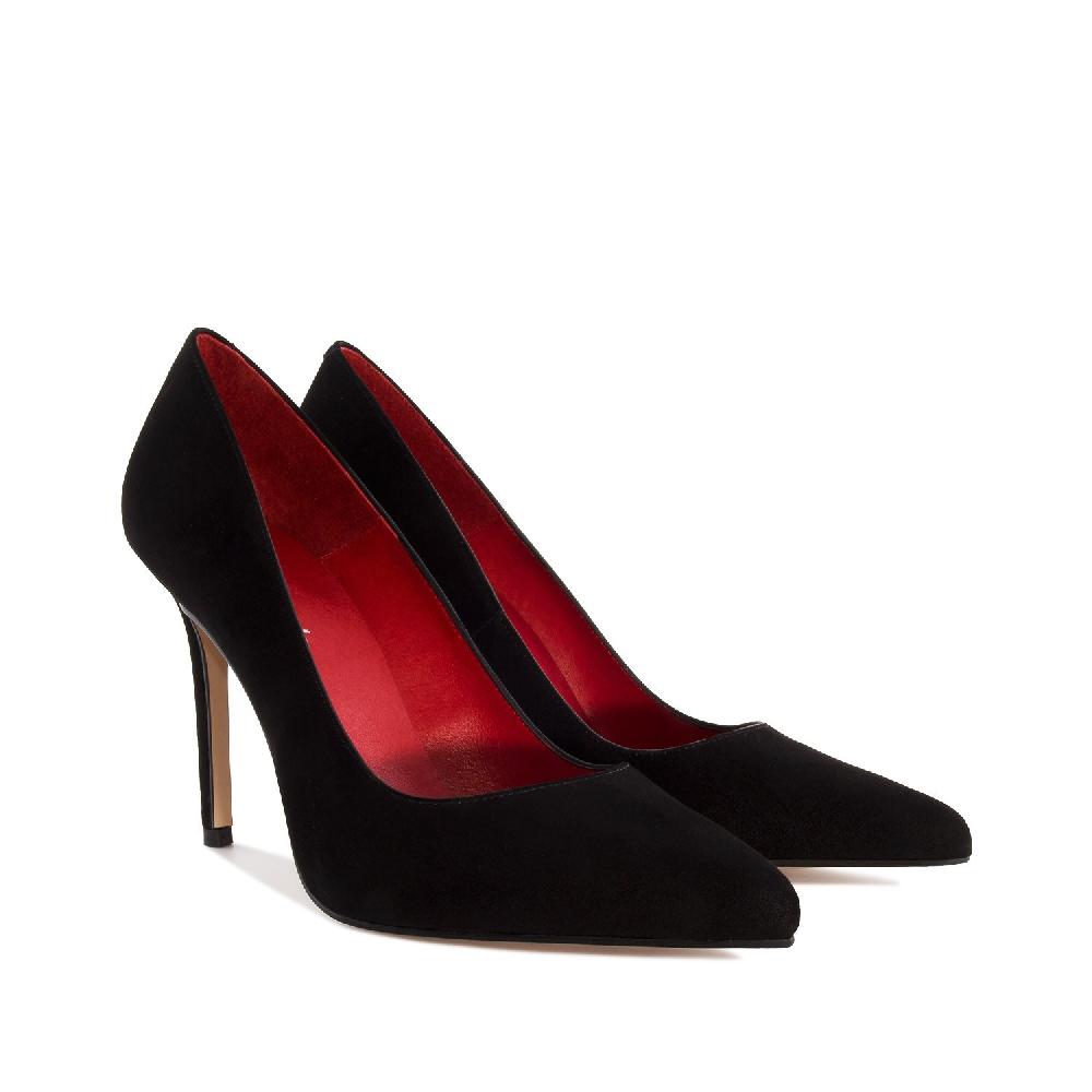 Andres machado Zapato Tacón de Ante Negro