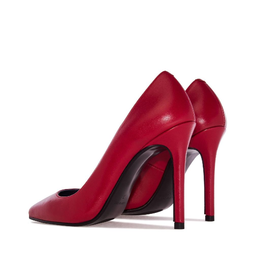 Andres Machado Zapato Tacón De Piel Napa Vino