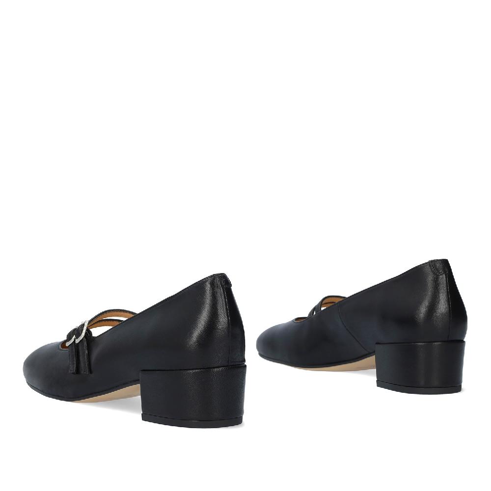 Andres Machado Zapato Tacón En Piel De Color Negro