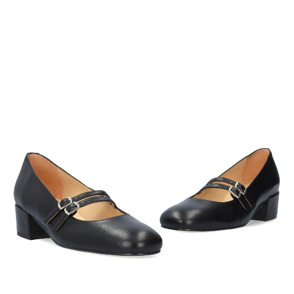 Andres Machado Zapato Tacón En Piel De Color Negro