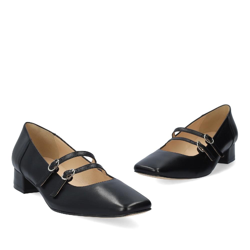 Andres Machado Zapato Tacón En Piel De Color Negro