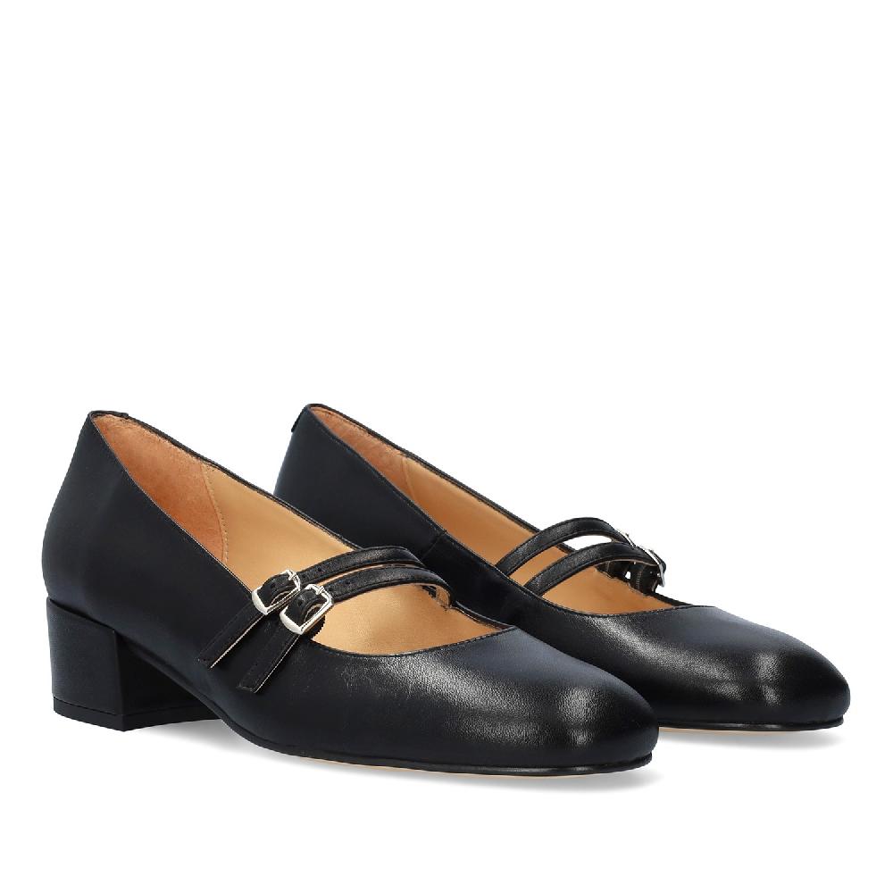 Andres machado Zapato Tacón en Piel de Color Negro