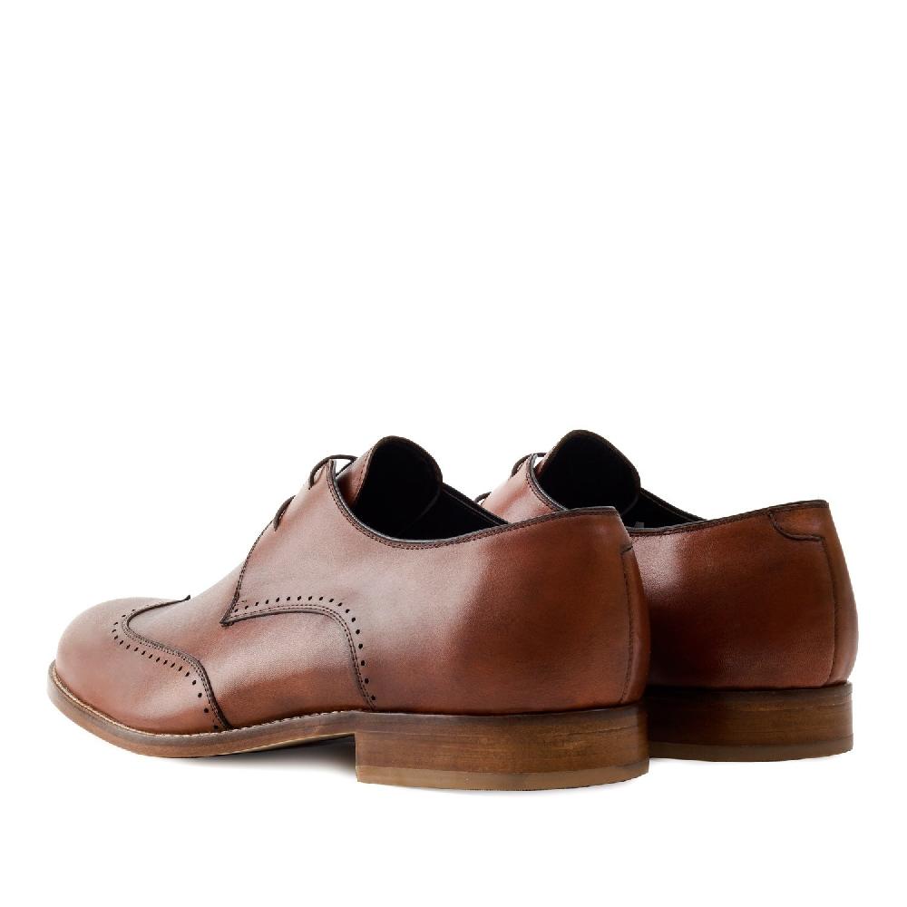 Andres Machado Zapatos Blucher Piel Caoba