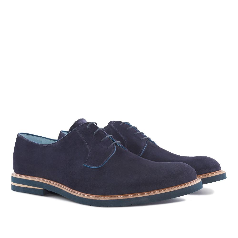 Andres machado Zapatos Blucher Serraje Azul